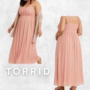 Torrid Blush Pink Maxi Dress – Size 0 – Boho Romantic Flow